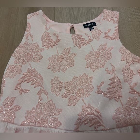 Girls Flower girl wedding guest size 10-12 Pink Tulle Dress - Picture 3 of 5